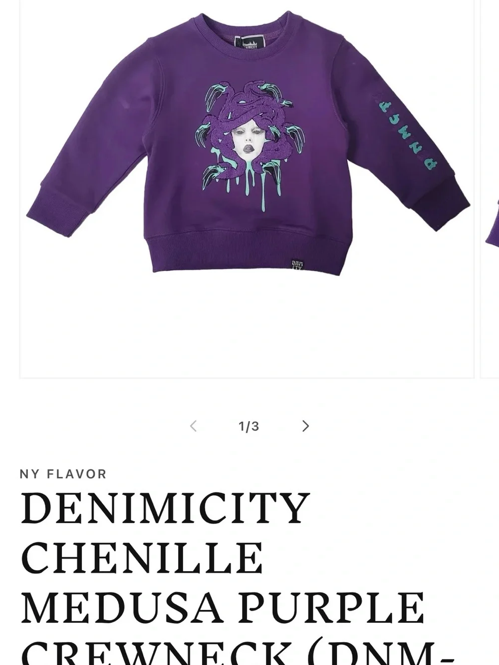 DENIMICITY MEDUSA PURPLE CHENILLE crew neck sweater 12-13 kids